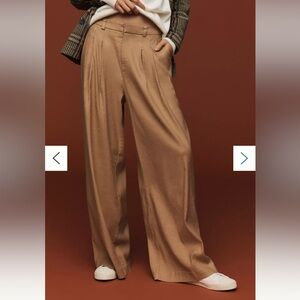 Maeve Linen Wide-Leg Trouser Pants